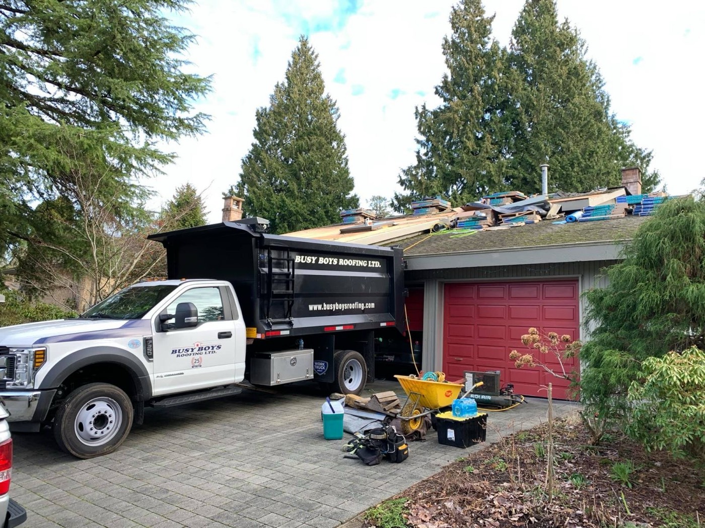 Crew truck on a job